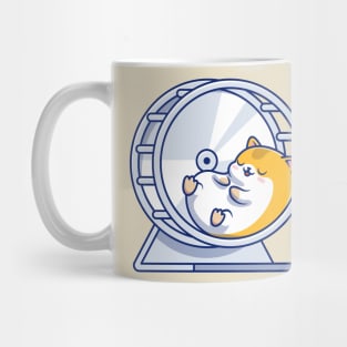 Cute Hamster Sleeping In Jogging Wheel Mug